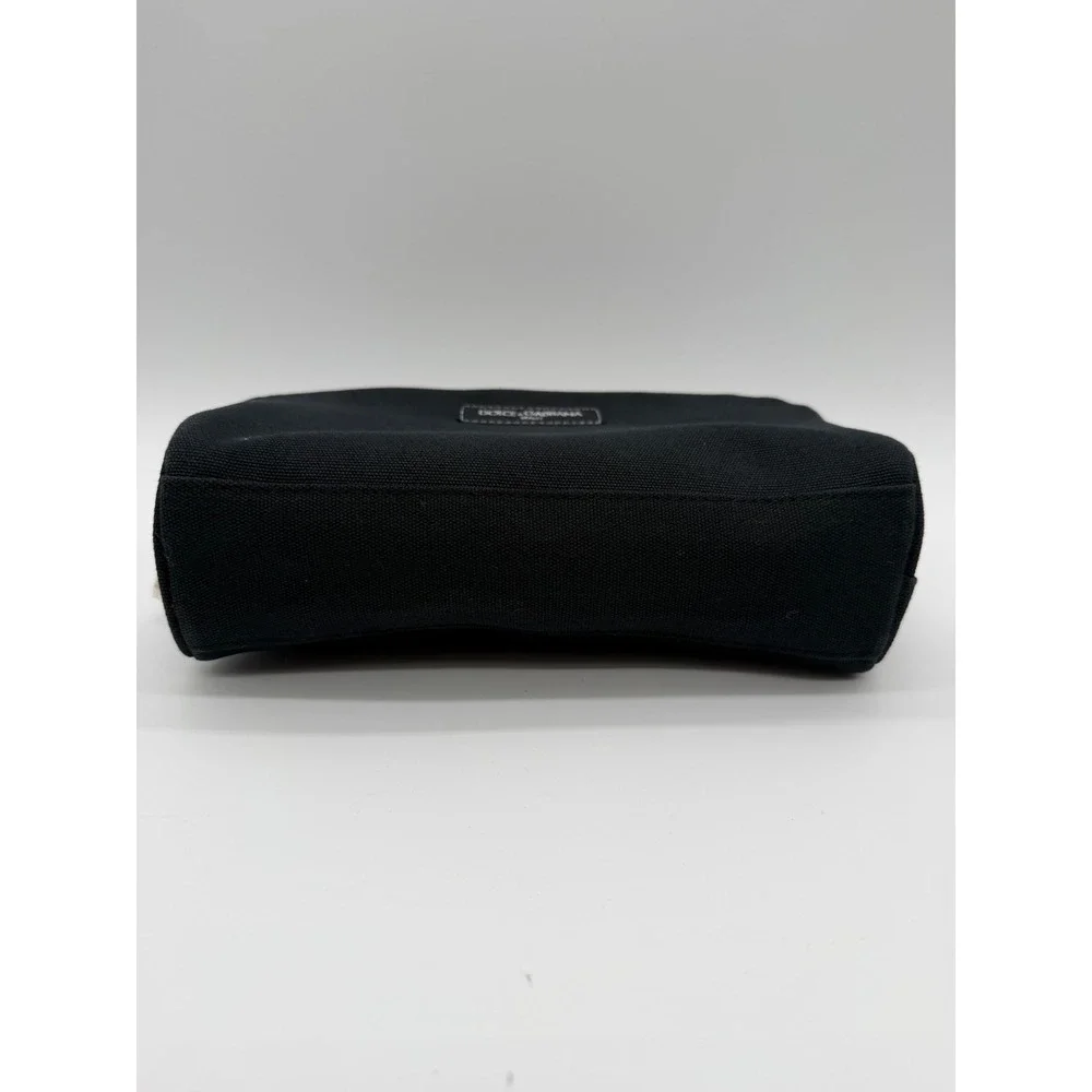 Dolce & Gabbana Beauty Black Canvas Makeup Bag Cosmetic Pouch Zip Travel Case